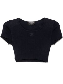 CHANEL Pre-Owned: Синяя футболка 