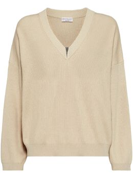 Brunello Cucinelli: Светлый свитер  Monili