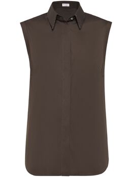 Brunello Cucinelli: Коричневая рубашка  Monili
