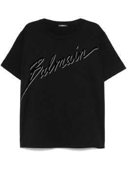 Balmain: Чёрная футболка 