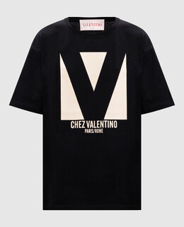 Valentino: Чорні футболки 