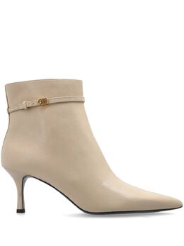 Tory Burch: Светлые ботинки  Double T
