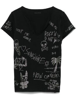 Zadig&Voltaire: Футболка со стразами 