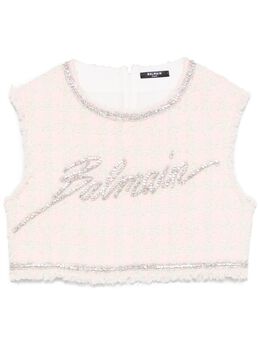 Balmain: Топ со стразами 