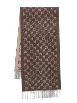 Gucci: Коричневый шарф  GG