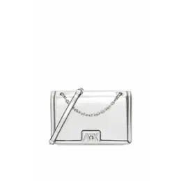 Armani Exchange: Серебристая сумка 