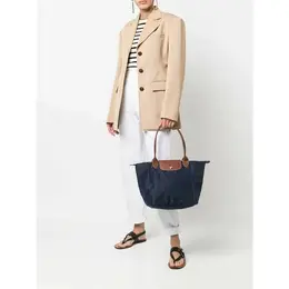 Longchamp: Синяя сумка  Le Pliage