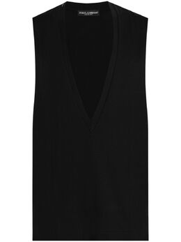 Dolce & Gabbana: Чёрный жилет 