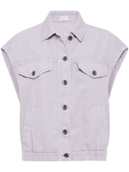 Brunello Cucinelli: Фиолетовый жилет  Monili