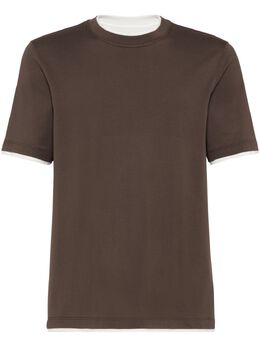 Brunello Cucinelli: Коричневая футболка 