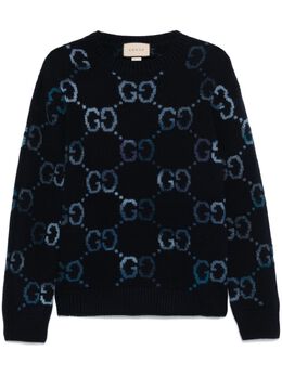 Gucci: Голубой свитер  GG