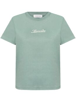 Lanvin: Зелёная футболка 