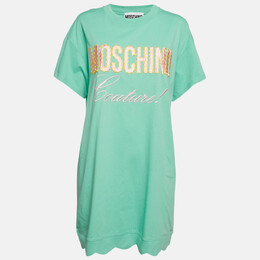 Moschino Couture: Зелёная футболка 