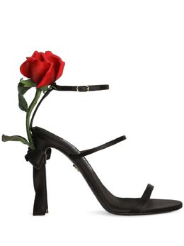 Dolce & Gabbana: Чёрные сандалии  Rose