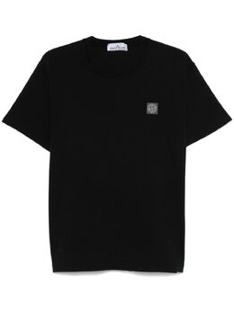 Stone Island: Чёрная футболка  Compass