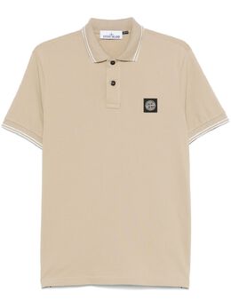 Stone Island: Бежевое поло  Compass
