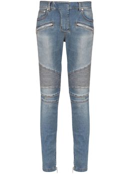 Balmain: Голубые джинсы  Biker