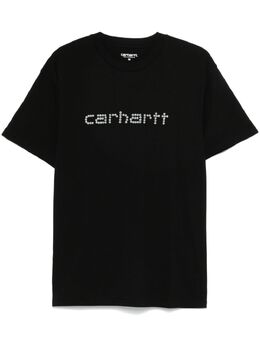 Carhartt WIP: Чёрная футболка  Script