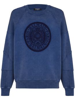 Balmain: Голубой свитшот 