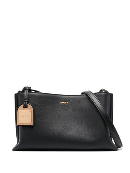 DKNY: Чёрная сумка через плечо 