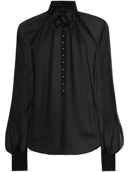 Dolce & Gabbana: Рубашка с растительным принтом 