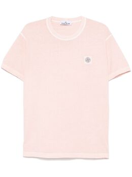 Stone Island: Розовая футболка  Compass