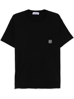 Stone Island: Чёрная футболка  Compass