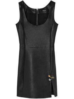 Versace: Кожаное платье 