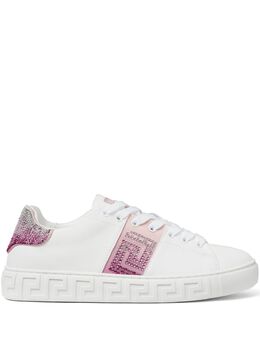 Versace: Белые кроссовки  Greca