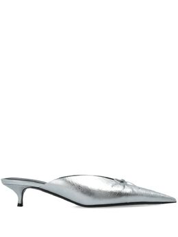 Balenciaga: Серебристые сабо  Knife