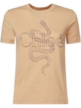 Chloé: Футболка со змеиным принтом 