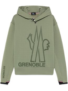 Moncler Grenoble: Зелёная толстовка 