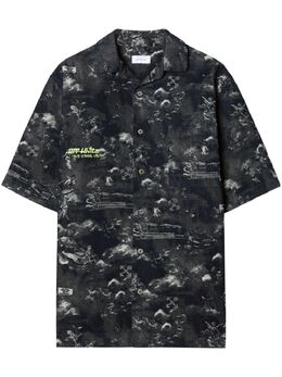 Off-White: Синяя рубашка 
