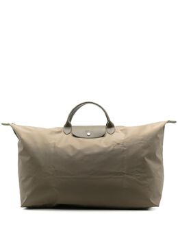 Longchamp: Зелёная дорожная сумка  Le Pliage Original