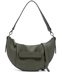 Longchamp: Зелёная сумка через плечо 
