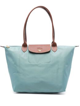 Longchamp: Голубая сумка-шоппер  Le Pliage