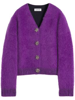 Lanvin: Фиолетовый кардиган 