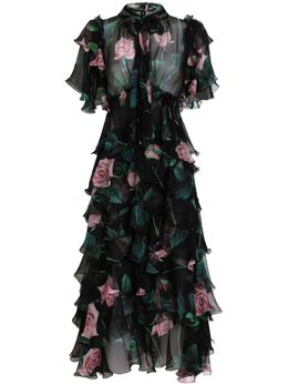 Dolce & Gabbana: Платье с растительным принтом 