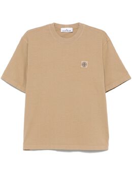 Stone Island: Бежевая футболка 