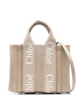 Chloé: Бежевая сумка-шоппер  Woody