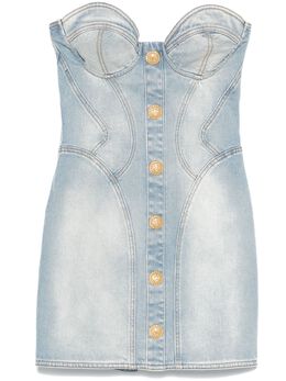 Balmain: Джинсовое платье 