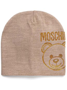 Moschino: Бежевая шапка  Teddy Bear