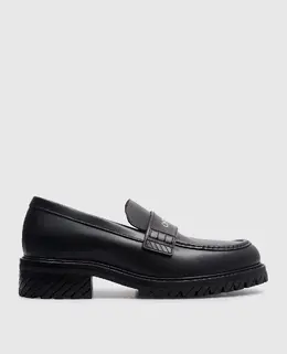 Off-White: Чорні лофери 