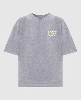 Off-White: Сірі футболки 