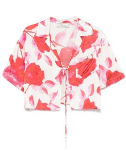 Blumarine: Рубашка с растительным принтом 