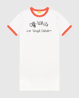 Off-White: Белое платье 