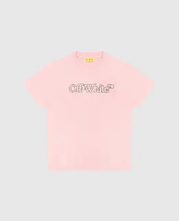 Off-White: Рожеві футболки 
