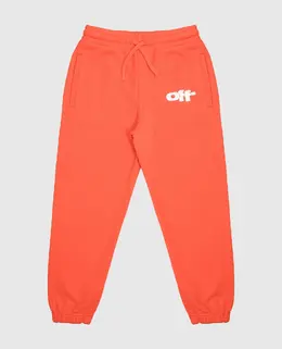 Off-White: Помаранчеві брюки 