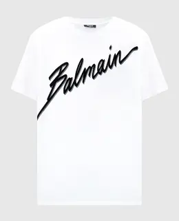 Balmain: Белая футболка 