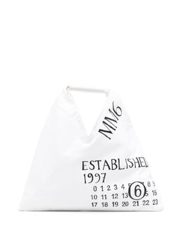 MM6 Maison Margiela: Белая сумка-шоппер 